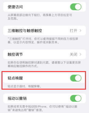 巴东苹果授权维修站分享iPhone轻点无法唤醒怎么办 